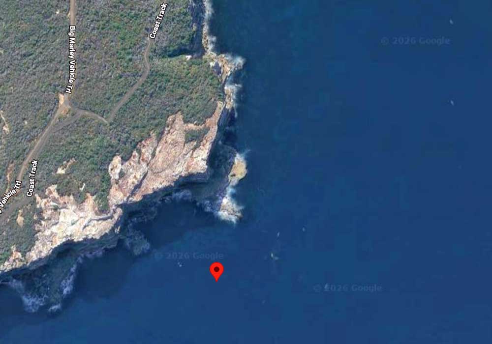 The cliff above site