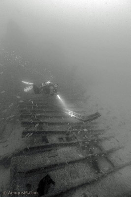 Forward of the boiler